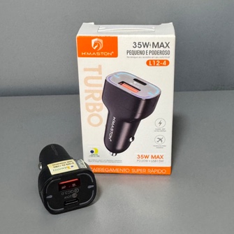 Carregador Veicular Usb + Tipo C 35w